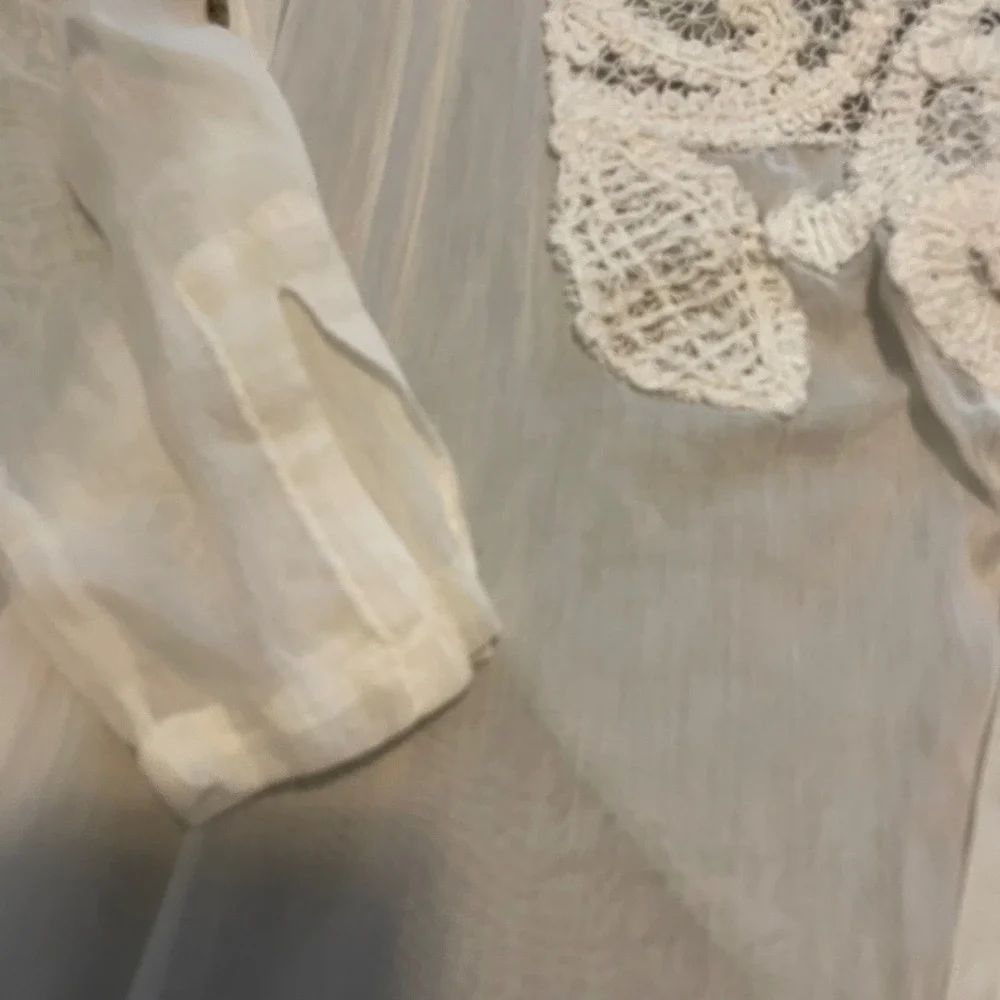 Lila‎ Eugenie Silk Cotton Beach Cover Up Dress White Bridal Wedding Girly Dainty - Picture 4 of 8